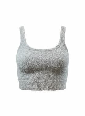 NWT Stars Above Fuzzy Cozi Knit Crop Tank Top Loungewear Size Medium